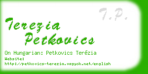 terezia petkovics business card