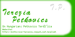 terezia petkovics business card